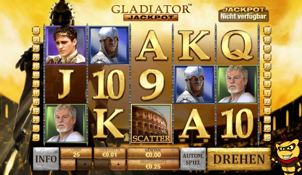 Gladiator Spielautomat: Spielablauf und Design