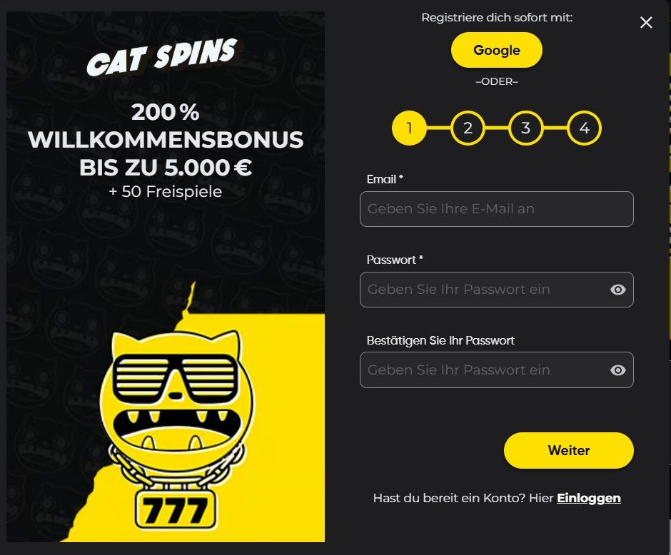 CatSpins Casino Welcome Bonus