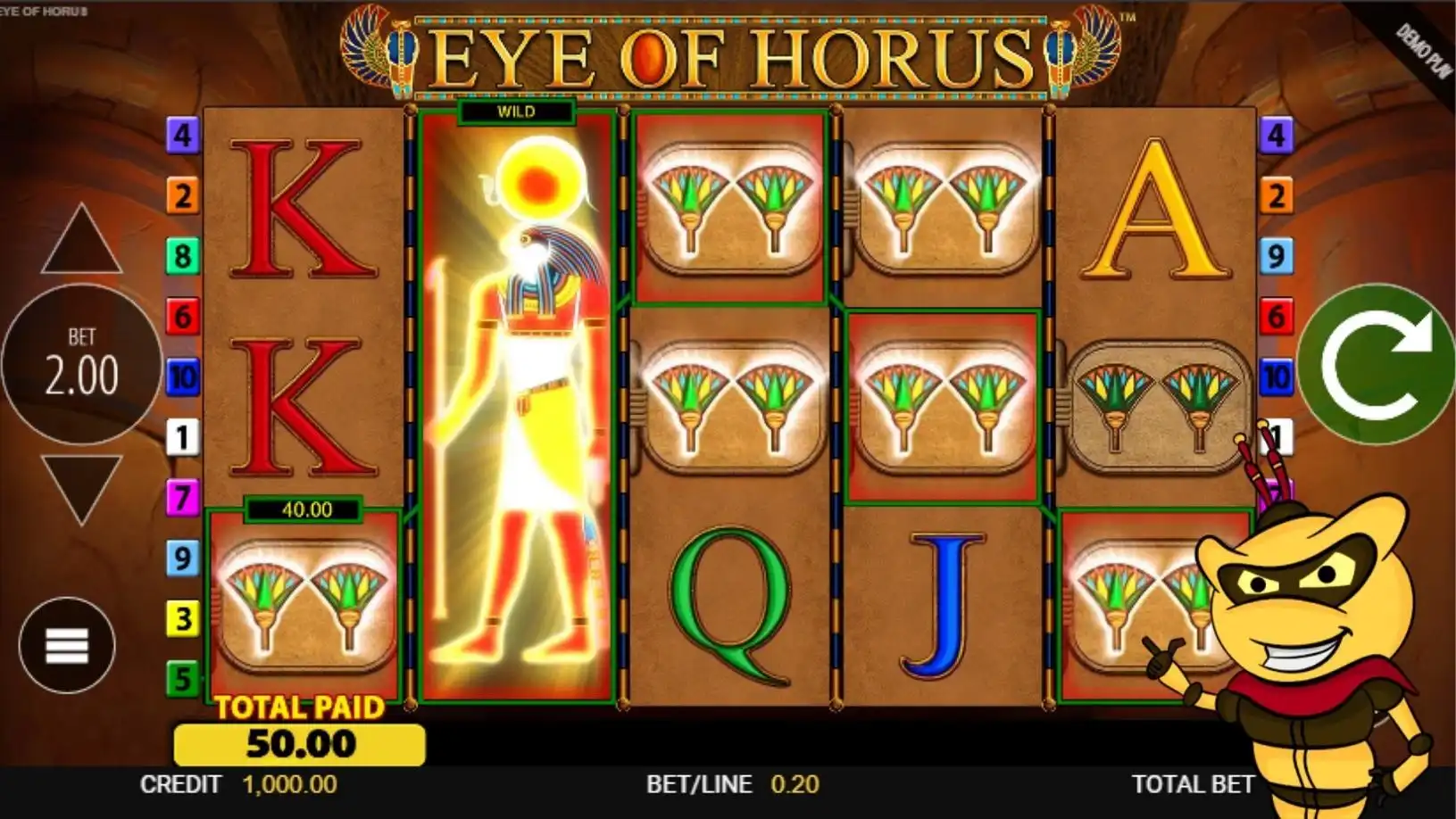  giros gratis de Eye of Horus
