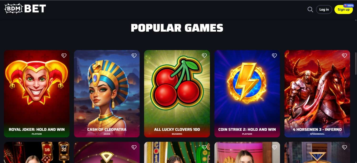 BDMBetCasino Games