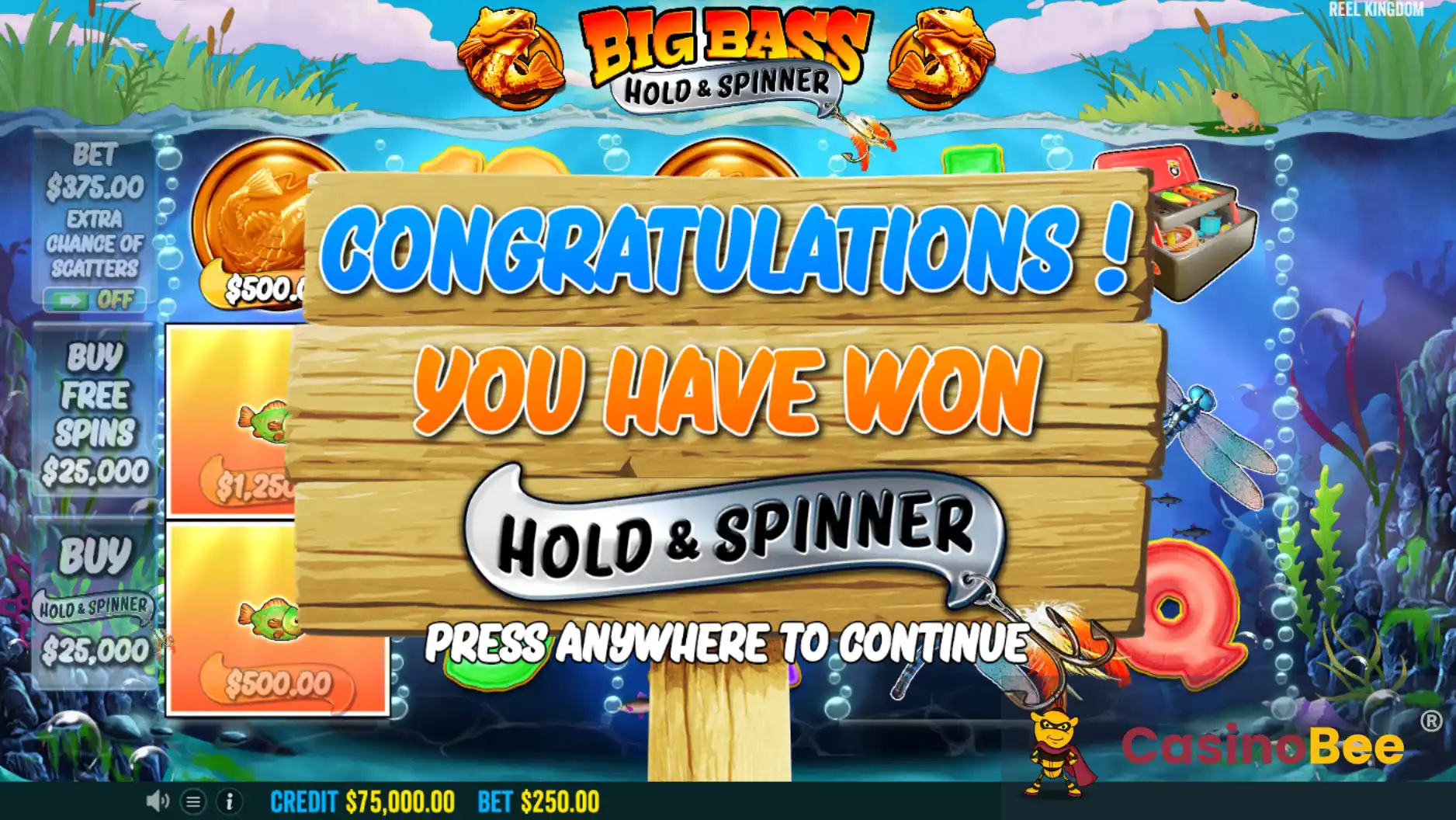 Big Bass Bonanza - Hold and Spinner Bonus Rounds & Free Spins