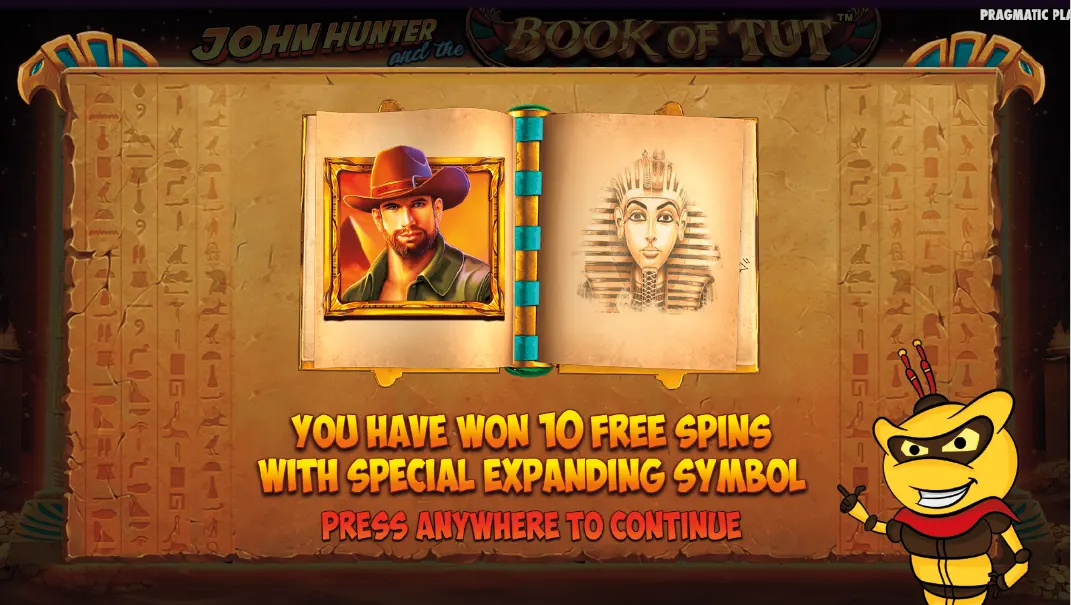 John Hunter and the Book of Tut free spins