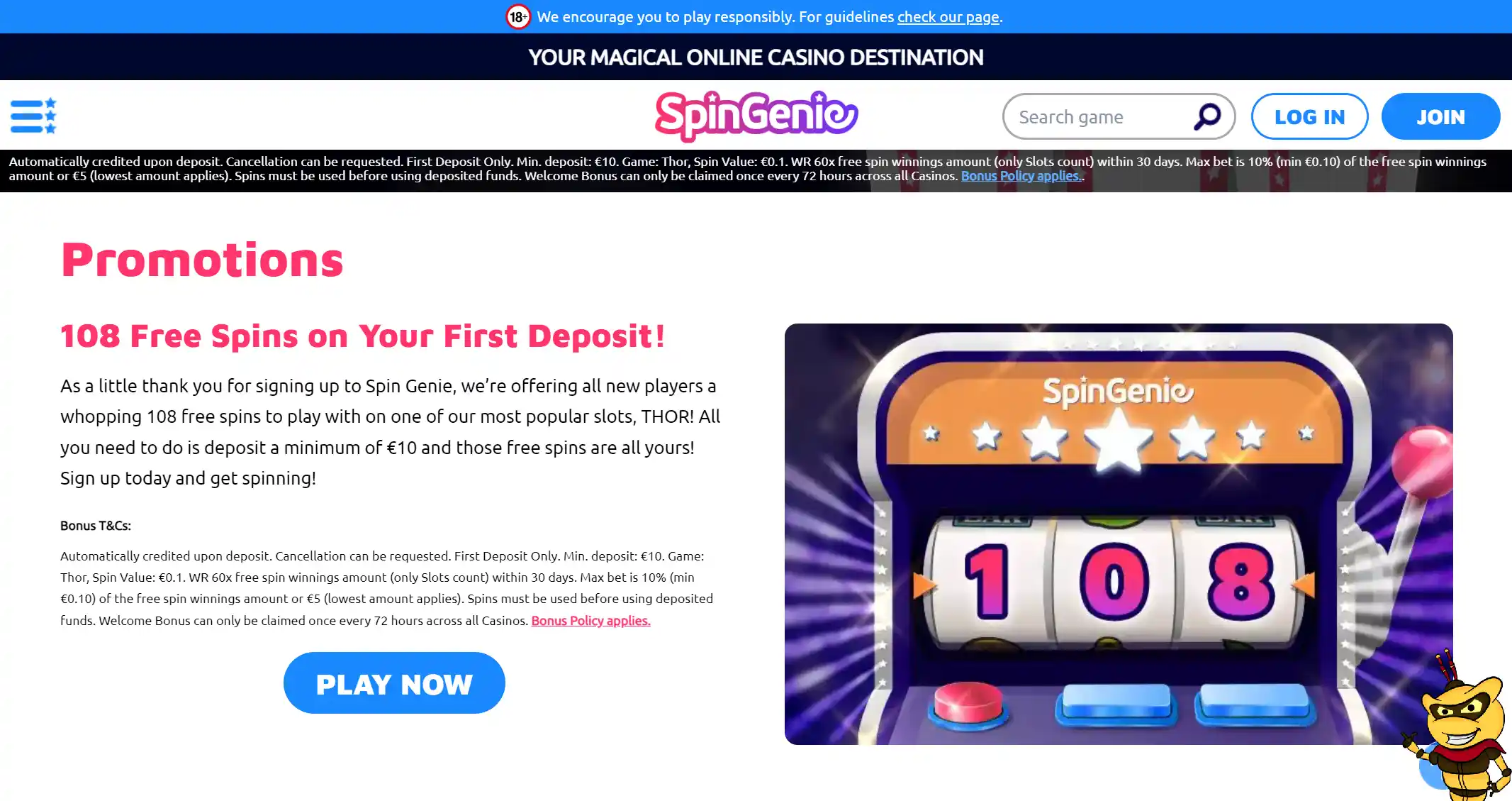 promotional Offers At SpinGenie Casino 