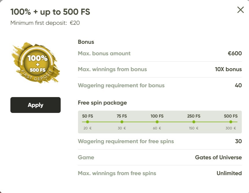 Fresh Casino Bonus