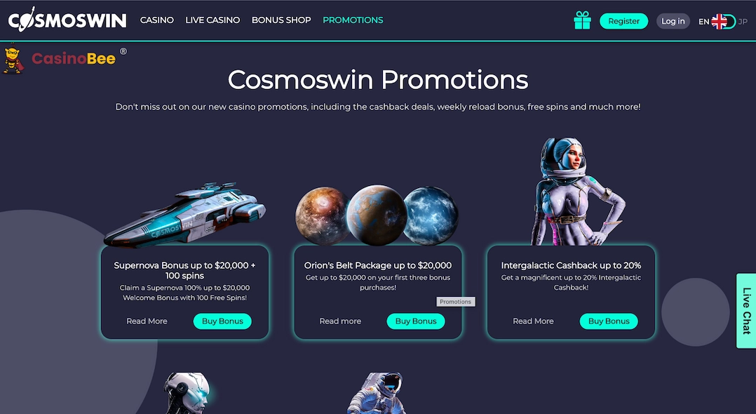 cosmoswin casino bonus