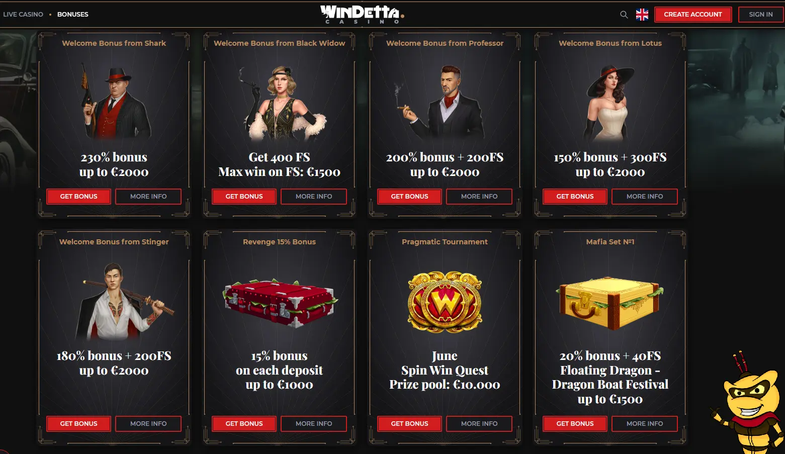 Windetta Casino Bonus Overview