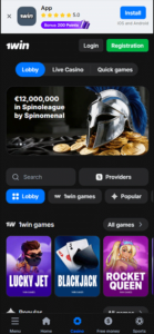 Players can view promotions and games on the 1Win homepage and earn bonus points by downloading the app