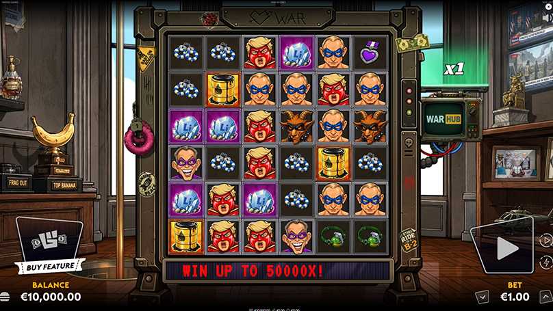War Whores has a maximum win potential of 50,000x, which is quite high compared to many contemporary slot games.